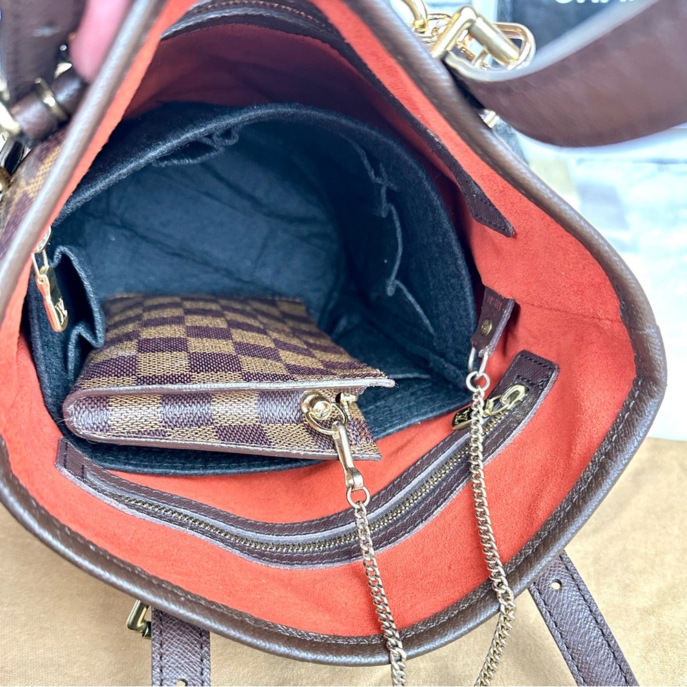 Louis Vuitton Marais Bucket Bag PM Damier Ebene & pouch crossbody wristlet NICE! - Picture 11 of 16